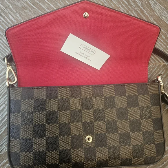 Checkered Brown Designer Handbag Set - Picture 6 of 13